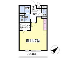 ロイヤルコート2 ワンルームの間取図画像