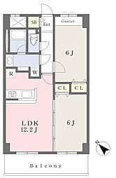 ロータススクエアおおたかの森 2LDKの間取図画像