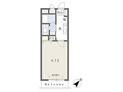 ステラマリス 1Kの間取図画像
