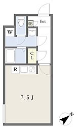 京成千葉線 みどり台駅 徒歩4分の賃貸マンション 3階ワンルームの間取り