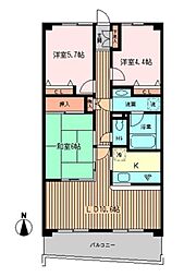 モンテローザ緑が丘 3LDKの間取図画像