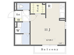 ベルデリーオ ワンルームの間取図画像