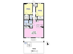 ピュアシャイン 2LDKの間取図画像