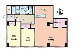 京成サンコーポ勝田台F棟 2LDKの間取図画像