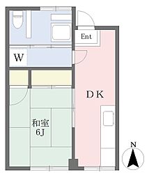 JR総武線 亀戸駅 徒歩5分の賃貸マンション 3階1DKの間取り