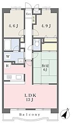エディフィシオキーヨ 6階3LDKの間取り