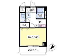 河幸第11ビル 1Kの間取図画像