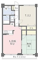 アウラ10 2LDKの間取図画像