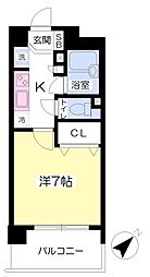 SATOMI6番館 1Kの間取図画像