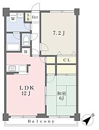 アウラ10 2LDKの間取図画像