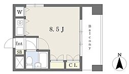 JR京葉線 蘇我駅 徒歩5分の賃貸マンション 6階ワンルームの間取り