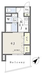 ソフィア豊海 1階1Kの間取り