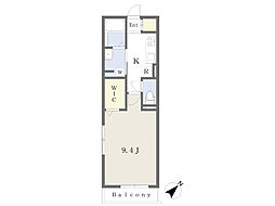 アドラーブル 1Kの間取図画像