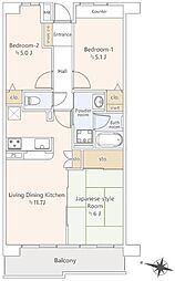 コスモ船橋滝不動 112 3LDKの間取り