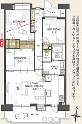 フェアロージュ津田沼ポルタ館 3LDKの間取図画像