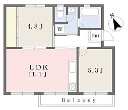 大正住宅1-7号棟 2LDKの間取図画像