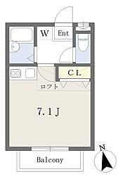 エミネンス壱番館 ワンルームの間取図画像