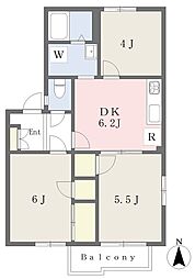 グレースハイツ関口C棟 3DKの間取図画像