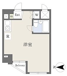 カインドビュー平戸 ワンルームの間取図画像