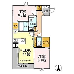 JR横須賀線 東戸塚駅 徒歩13分の賃貸アパート 2階2LDKの間取り