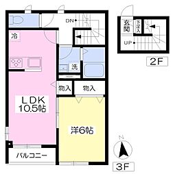 プロミネンス深谷A 1LDKの間取図画像