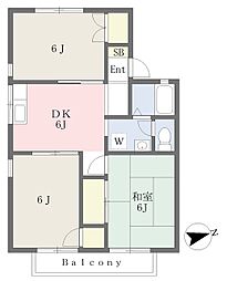 エクセル常葉台 3DKの間取図画像