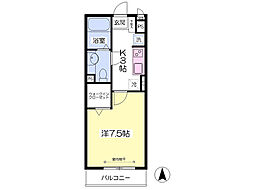 ラマージュ 1Kの間取図画像