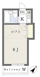 カーサドルチェ第2 1Kの間取図画像