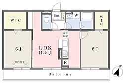アスール湘南 2LDKの間取図画像
