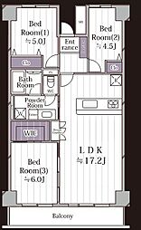 サンビーチ追浜 3LDKの間取図画像