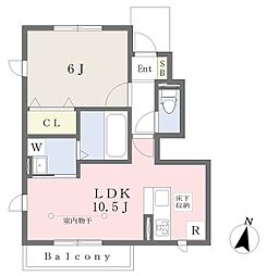 アクロ1 1LDKの間取図画像