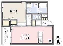 横浜市港北区日吉6丁目アパート 1LDKの間取図画像