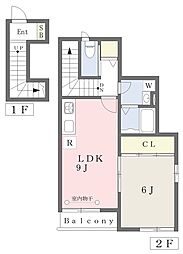 ルーエ2 1LDKの間取図画像