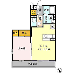 スカイハイツ 1LDKの間取図画像