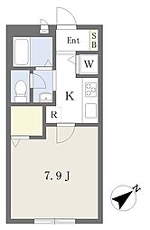 フィオーレ中沢 1Kの間取図画像