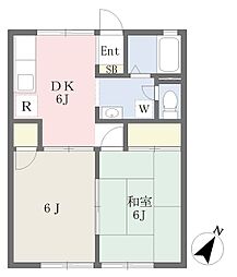エクセレント杉 2DKの間取図画像