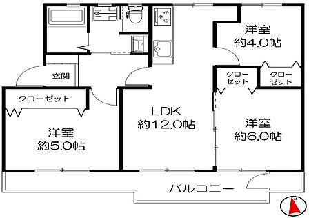 3LDK 間取り