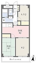 ドエルコスモ 3DKの間取図画像