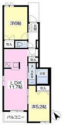 ヘーベルメゾン上土棚南 2LDKの間取図画像