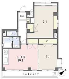 フランバン壱参 2LDKの間取図画像