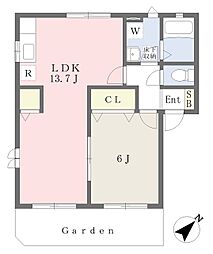 モンラルジュ1番館 1LDKの間取図画像