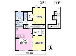 セントラルスクエアA 2LDKの間取図画像