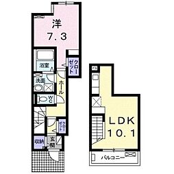 柊 1LDKの間取図画像
