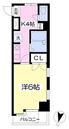 有馬第2ビル 1Kの間取図画像