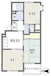 プランドール湘南 3Kの間取図画像