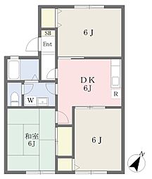 サニーヒルB 3DKの間取図画像