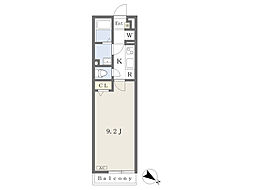 クローバーハウス 1Kの間取図画像