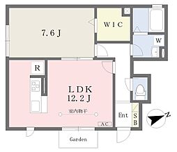 セルレア1 1LDKの間取図画像