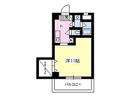 ボンヌ・シャンス藤沢 ワンルームの間取図画像