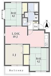 パル湘南A 3LDKの間取図画像